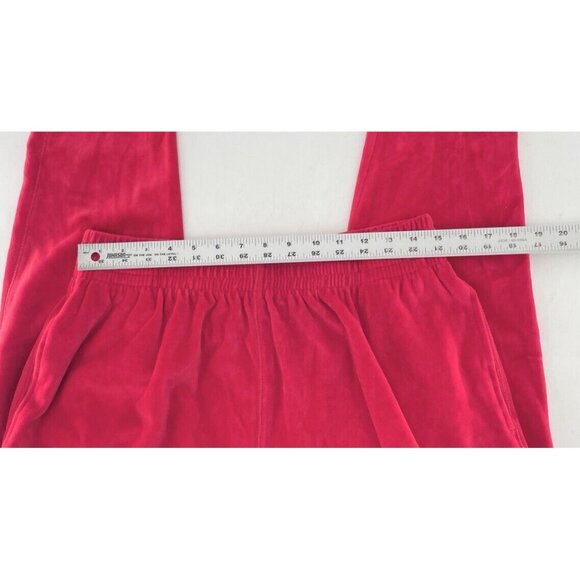 Vtg Nordstrom Active Sports Red Velour W/Pocket Straight Leg Pants XL - Picture 10 of 12